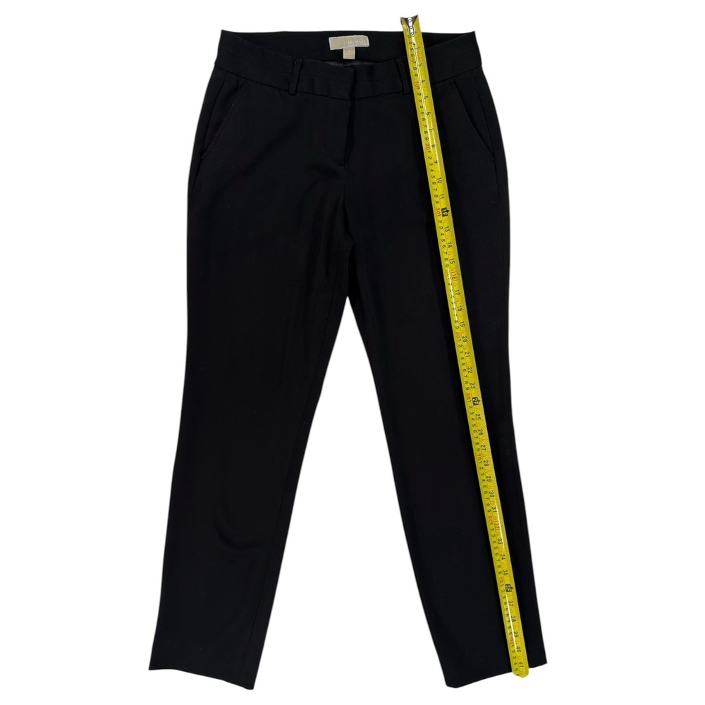 Michael Kors Tapered Dress Pants 8 Black Stretch Workwear Quiet Luxury Designer - Picture 8 of 11